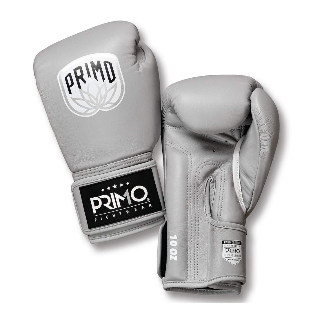 Primo Fightwear - Emblem 2.0 - Leather Muay Thai Boxing Gloves - Mercury Grey