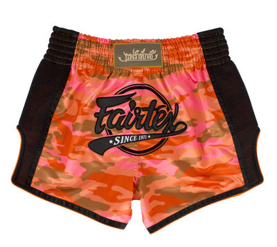 Muay Thai Shorts - Orange Camo Slim Cut - Fairtex - BS1711