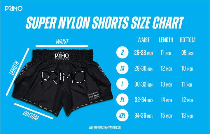 Primo Shorts Sizing Chart