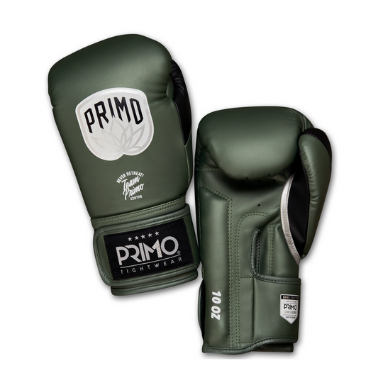 Primo Fightwear - Emblem 2.0 - Semi Leather Muay Thai Boxing Gloves - Army Green