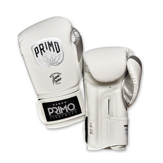 Primo Fightwear - Emblem 2.0 - Semi Leather Muay Thai Boxing Gloves - White