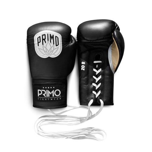 Primo Fightwear - Primo Pro Lace Up Boxing Gloves - Black
