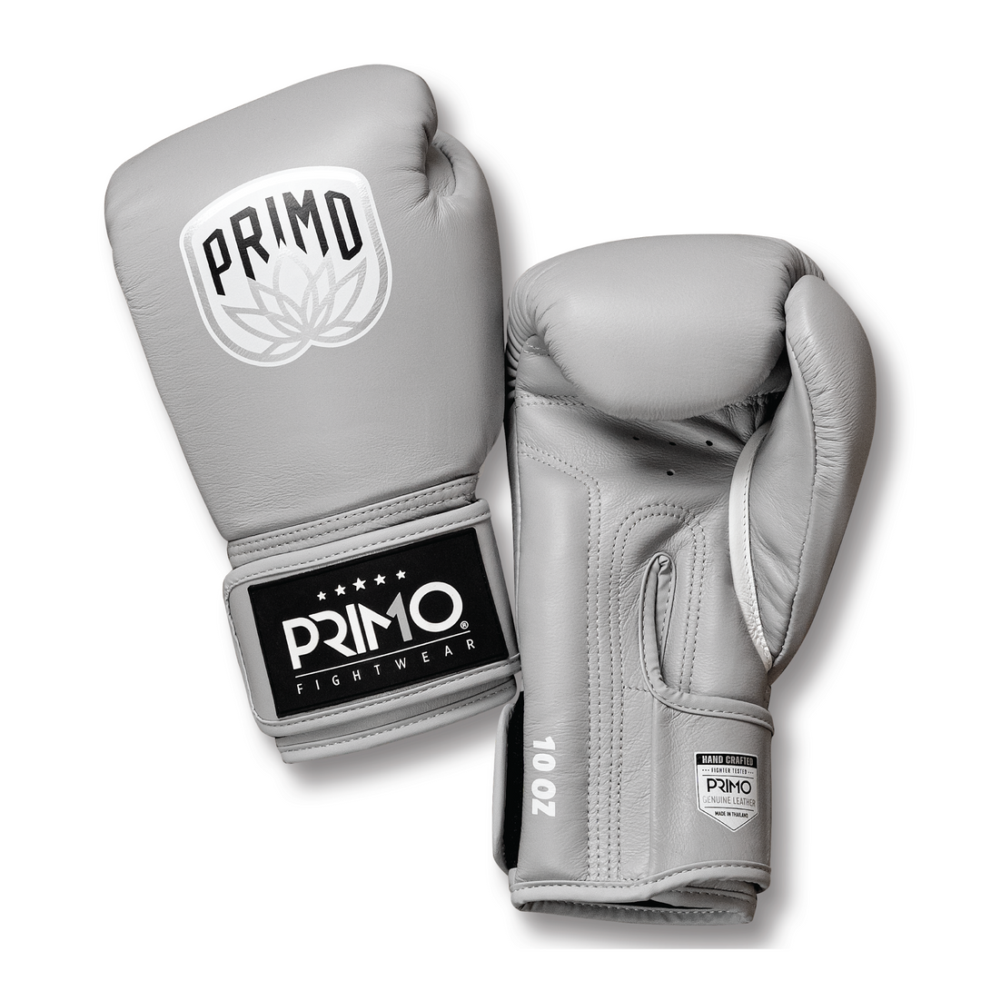 Primo Fightwear - Emblem 2.0 - Leather Muay Thai Boxing Gloves -  Mercury Grey