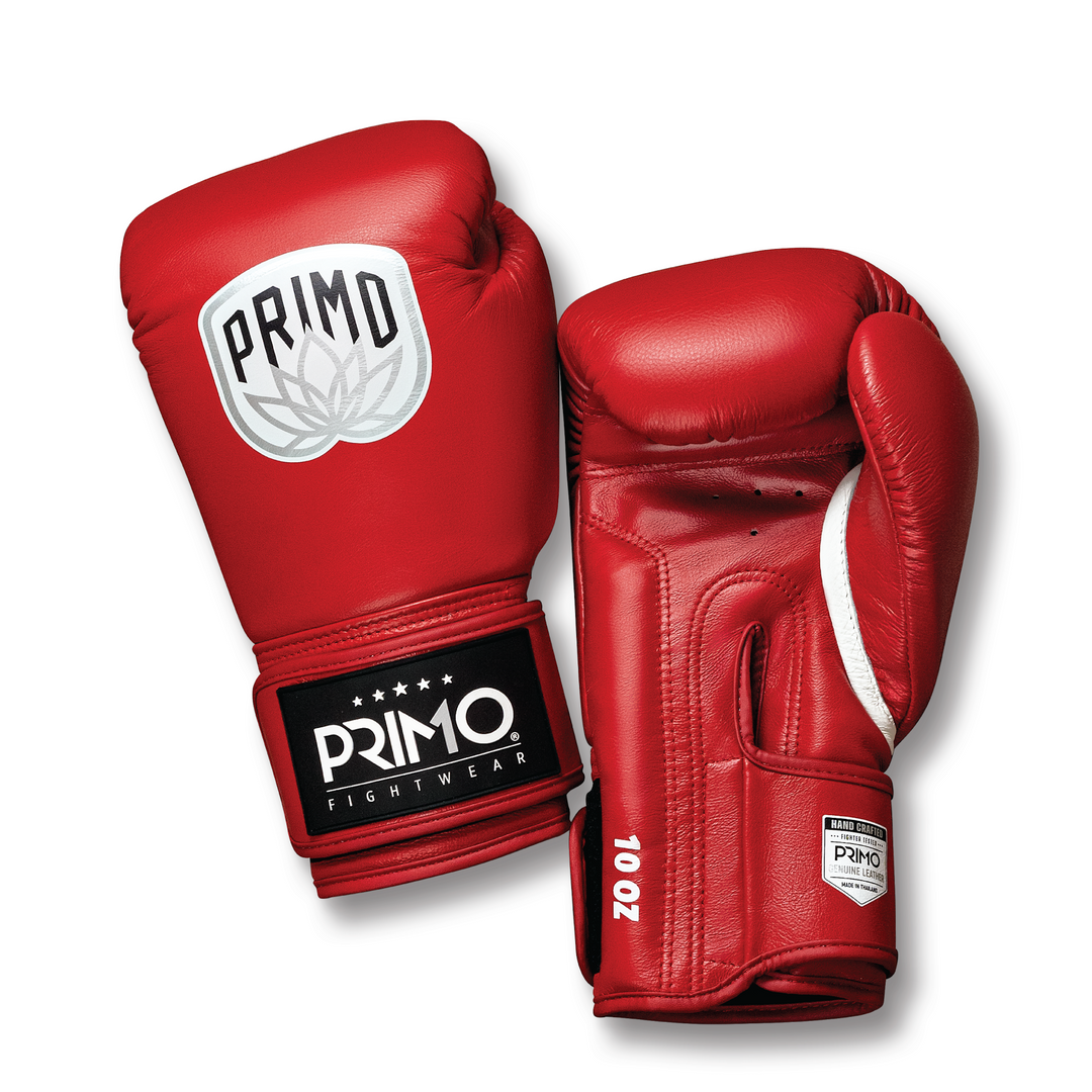 Primo Fightwear - Emblem 2.0 - Leather Muay Thai Boxing Gloves -  Champion Red