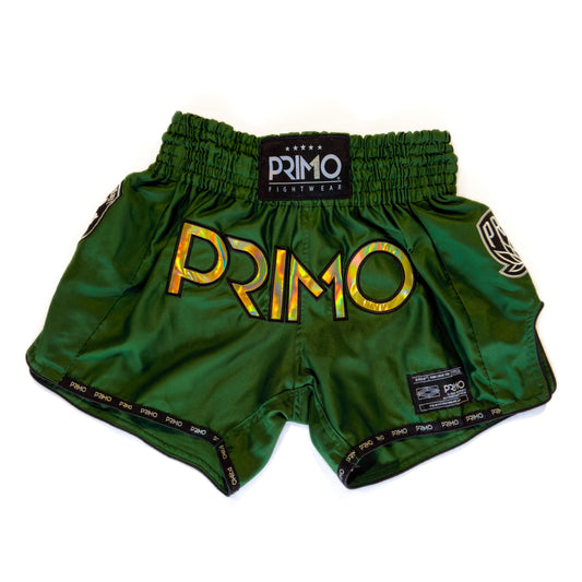 Muay Thai Shorts - Hologram Series - Valor Green - Primo