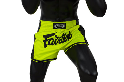 Muay Thai Shorts - Green Slim Cut - Fairtex - BS1706 Front Fit