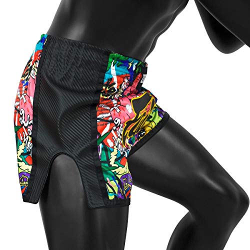 Muay Thai Shorts - URFACE Brightly Colored Print Slim Cut - Fairtex - Side View