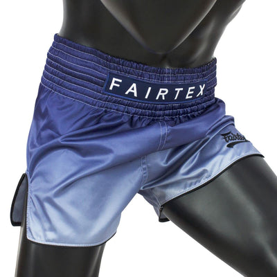 Muay Thai Shorts - Blue Fade Slim Cut - Fairtex - BS1905 - Side View