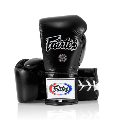 Fairtex Lace Up Muay Thai Boxing Gloves (BGL6) - Black