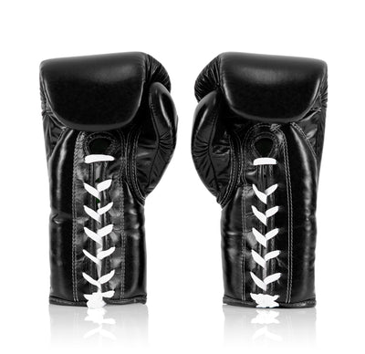Fairtex Lace Up Boxing Gloves (BGL6) - Black Back
