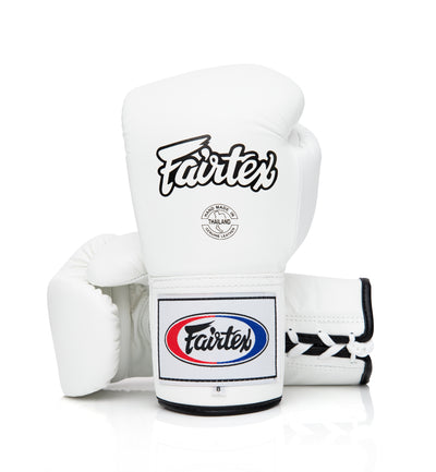 Fairtex Lace Up Muay Thai Boxing Gloves (BGL6) - White