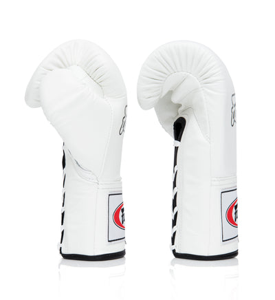 Fairtex Lace Up Muay Thai Boxing Gloves (BGL6) - White Sides