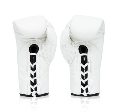 Fairtex Lace Up Muay Thai Boxing Gloves (BGL6) - White Back