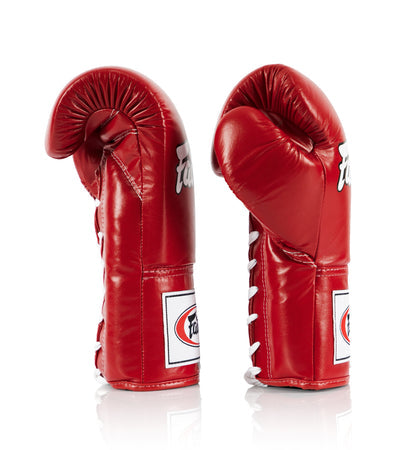 Fairtex - Lace Up Muay Thai Boxing Gloves (BGL6) - Red Sides