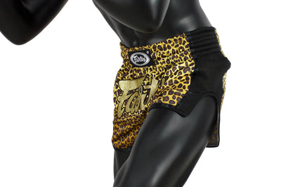 Muay Thai Shorts - Leopard Slim Cut - Fairtex - BS1709 Side view