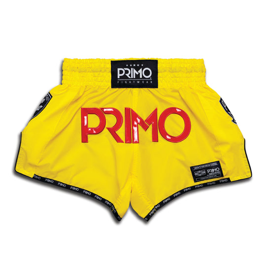 Super-Nylon Muay Thai Shorts - Yellow Stadium - Primo