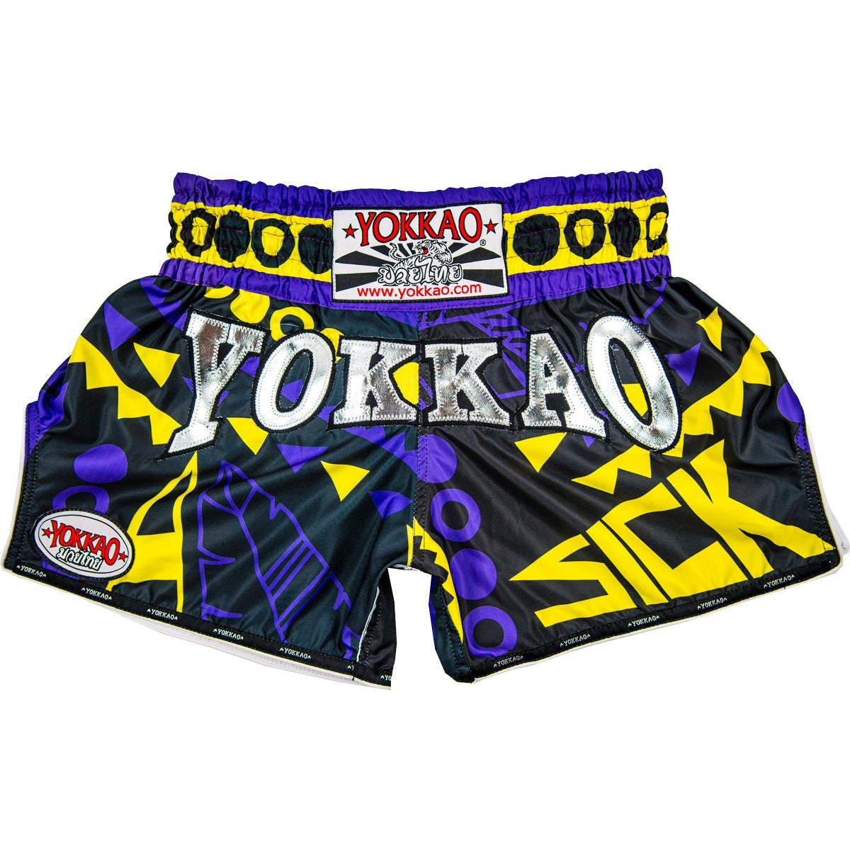Muay Thai Shorts - Sick Violet/Yellow - Yokkao