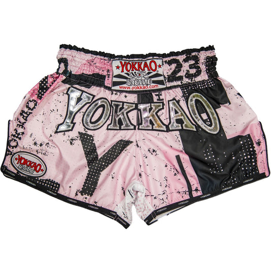 pink muay thai shorts - yokkao urban pink