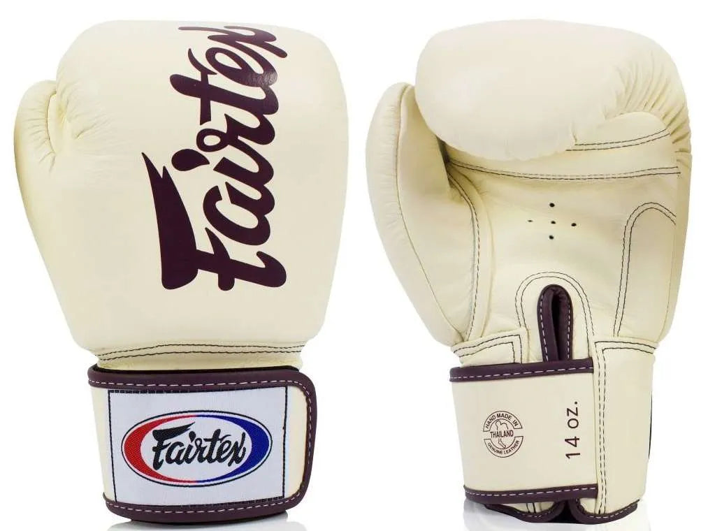 Fairtex - Deluxe Tight Fit Muay Thai Boxing Gloves - BGV19 – KHAKI Both sides