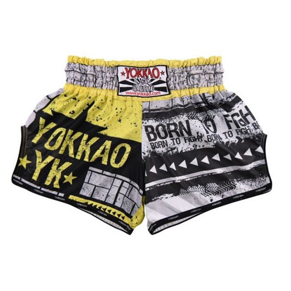Yellow and white graphic shorts - yokkao carbonfit hustle shorts yellow
