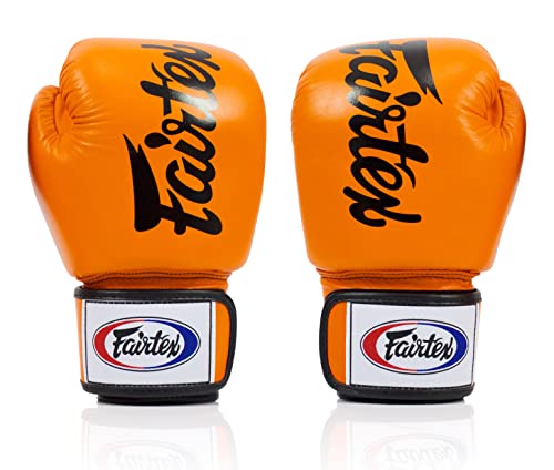 Fairtex - Deluxe Tight Fit Muay Thai Boxing Gloves - BGV19 – Orange Top view