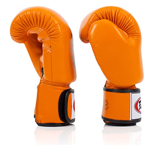 Fairtex - Deluxe Tight Fit Muay Thai Boxing Gloves - BGV19 – Orange - Side view
