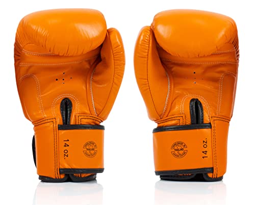 Fairtex - Deluxe Tight Fit Muay Thai Boxing Gloves - BGV19 – Orange Bottom view
