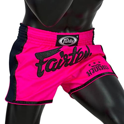 Muay Thai Shorts - Hot Pink Slim Cut - Fairtex - BS1714 - Side View